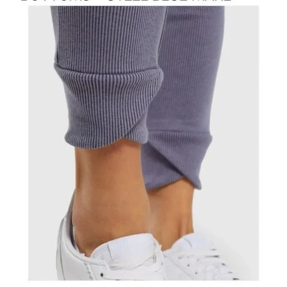 Gymshark Slounge Ribbon Joggers Pants in Steel Blue Marl XS - Picture 2 of 8